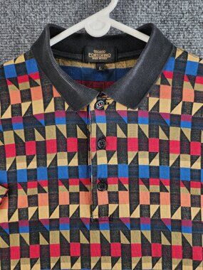 Riscatto Portofino Italy Polo Shirt Colorful Diamond Geometric Large Knit Light